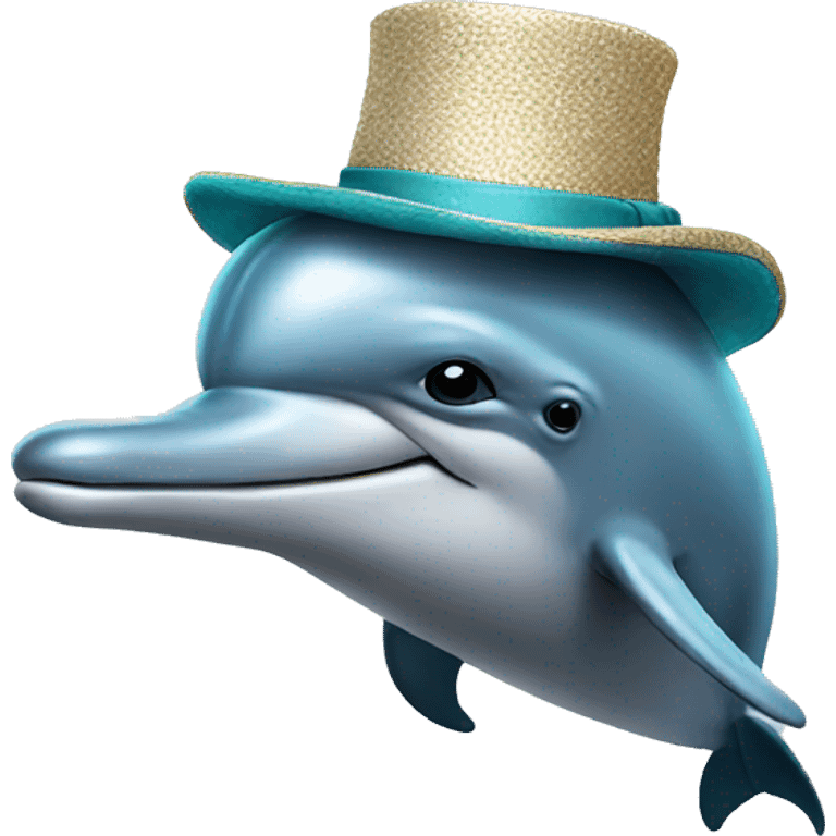 dolphin with hat emoji