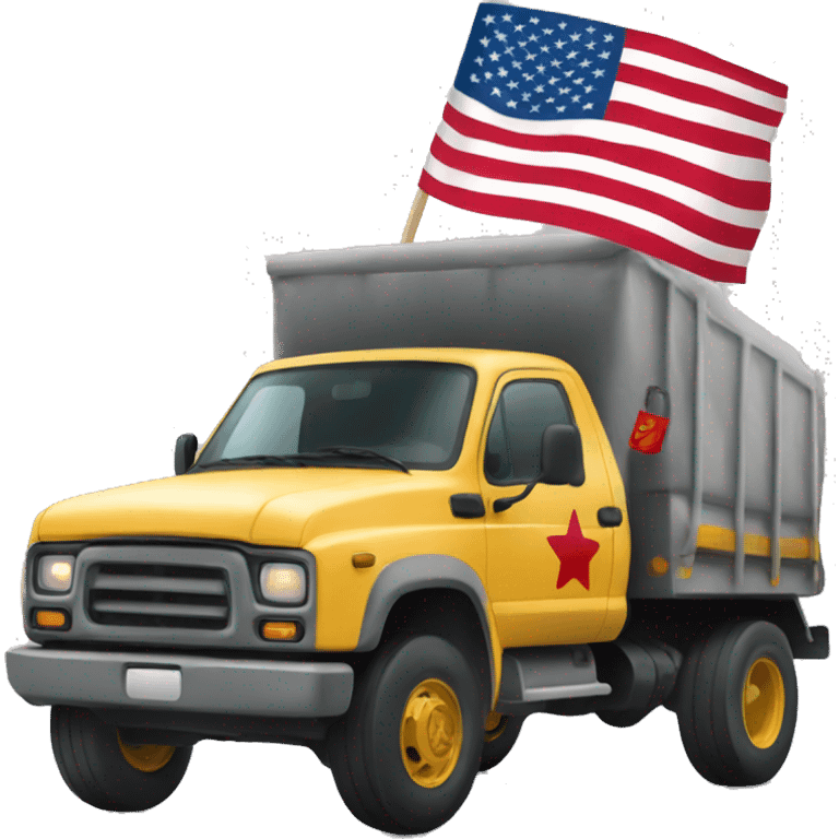  a truck with a flag on the back emoji