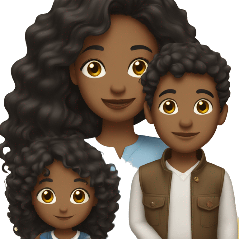 me with my 4-year-old son. I’m a Colombian woman with long wavy black hair and hazel eyes. My son, mixed French, Congolese, and Colombian, has slightly darker skin, curly hair on top, short sides, and black eyes.” emoji