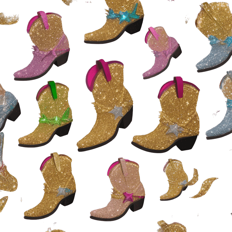 Diamond bedazzled glitter cowboy boots Betsy Johnson stars emoji