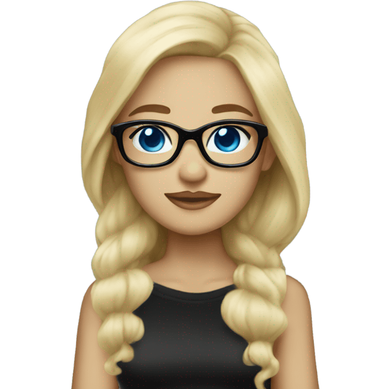 Mermaid blonde  and blue eyes wearing black glasses  emoji