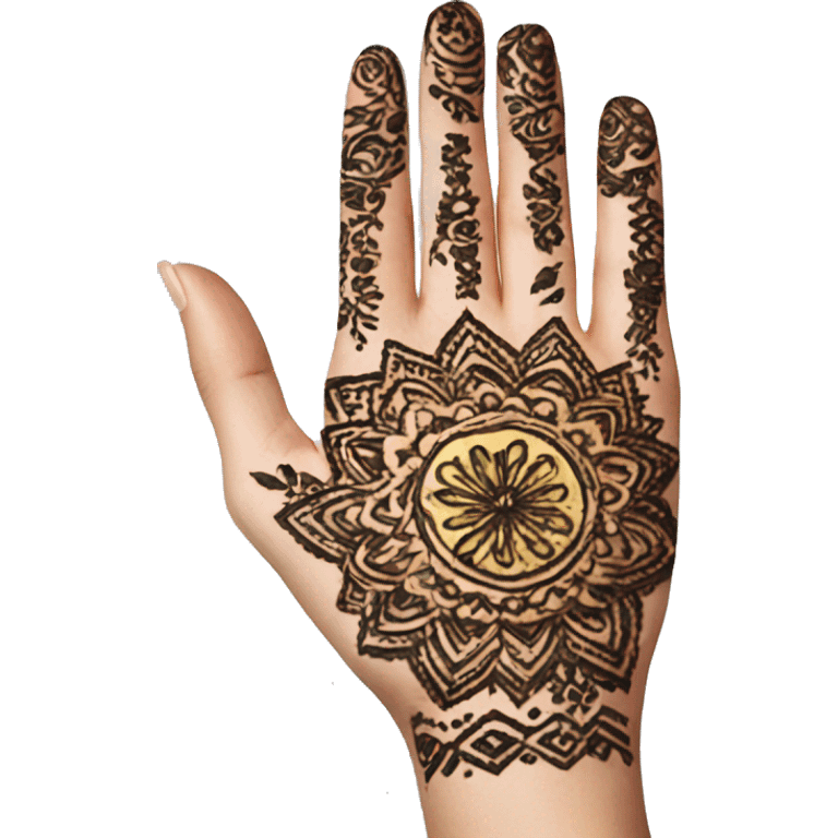 Henna on hand emoji