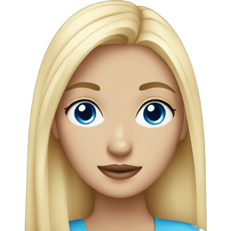 Blonde girl with blue eyes looks like diva emoji