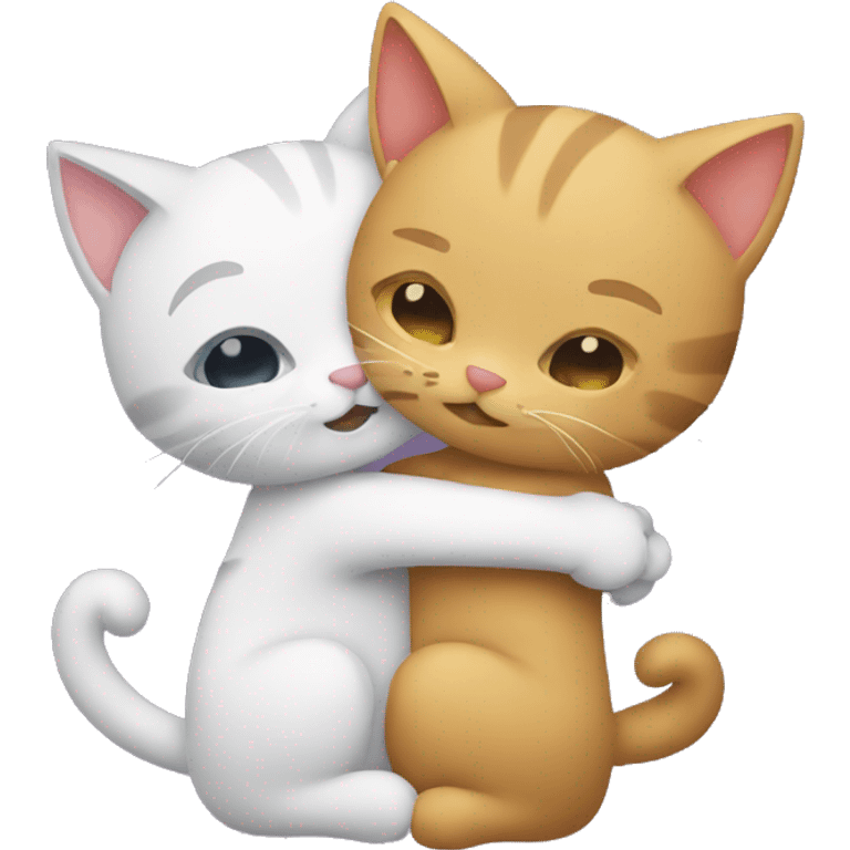 two cats hugging emoji