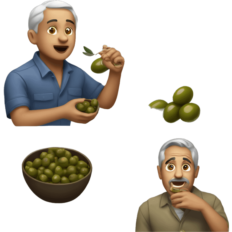 charles olivera eating olives emoji