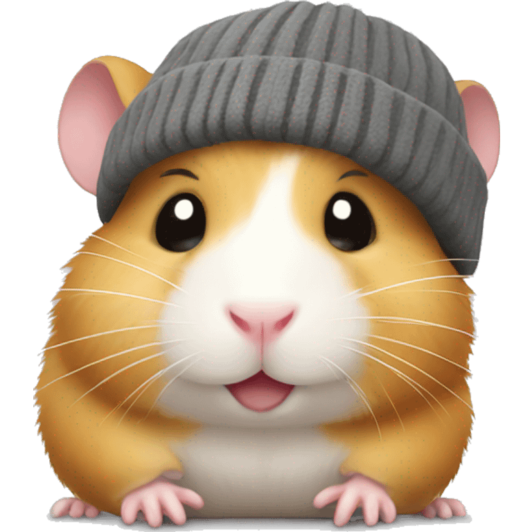 hamster wearing beanie emoji