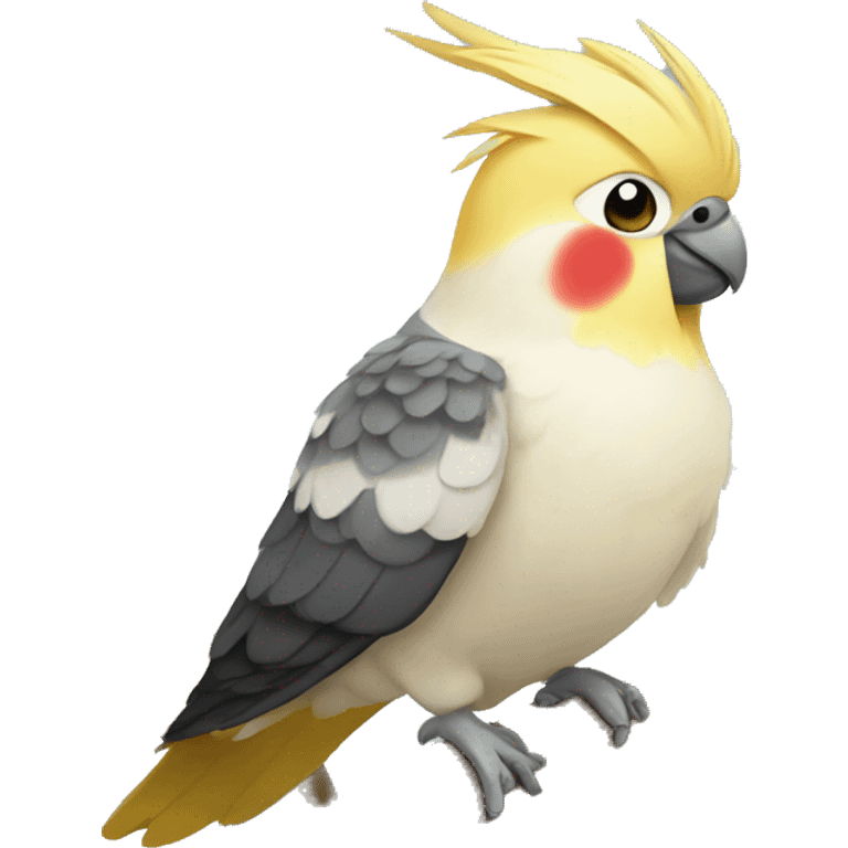 a cockatiel sitting on a branch emoji