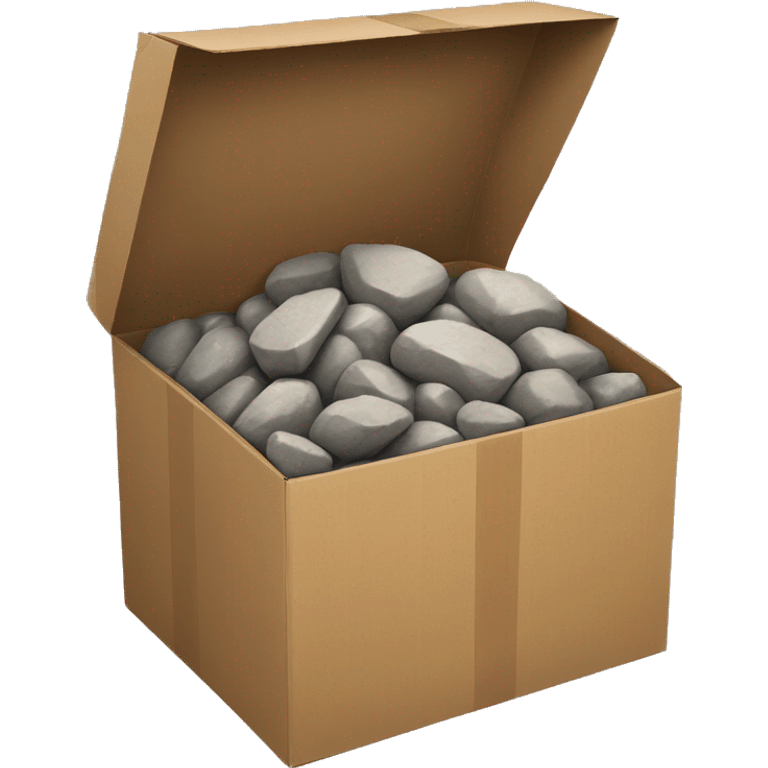 cardboard box full of rocks emoji