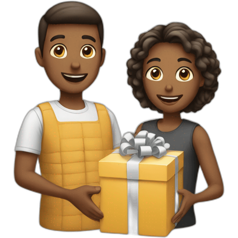 person gifting to another person emoji