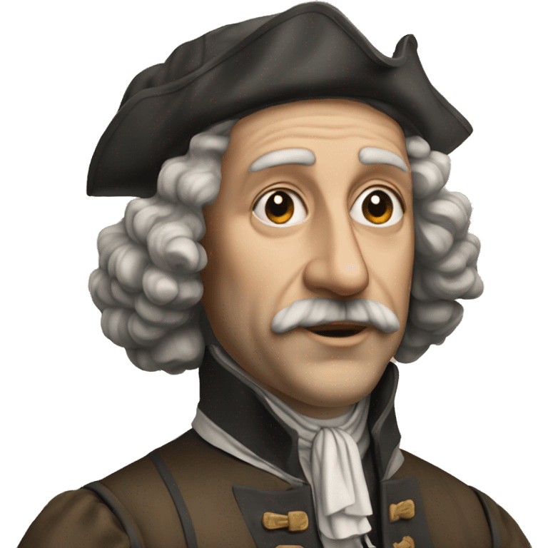 Photorealistic 17th century engineer with drawings emoji