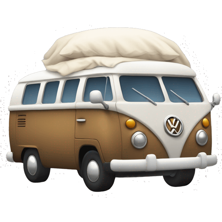 A person in bed dreaming of a vw bus emoji