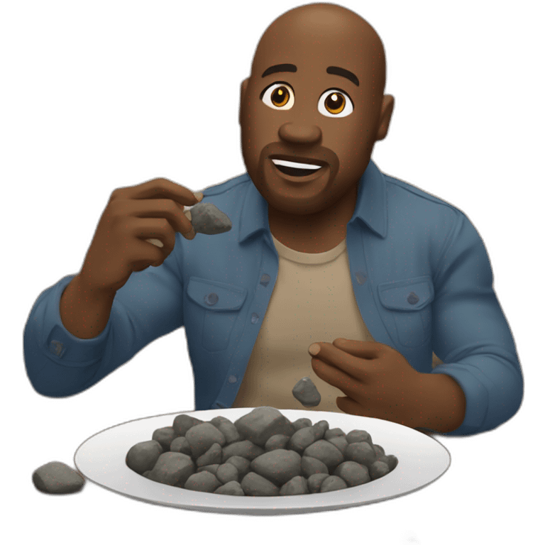 Dwane Johnson eating rocks emoji