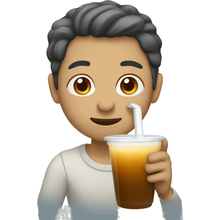 Person drinking boba emoji