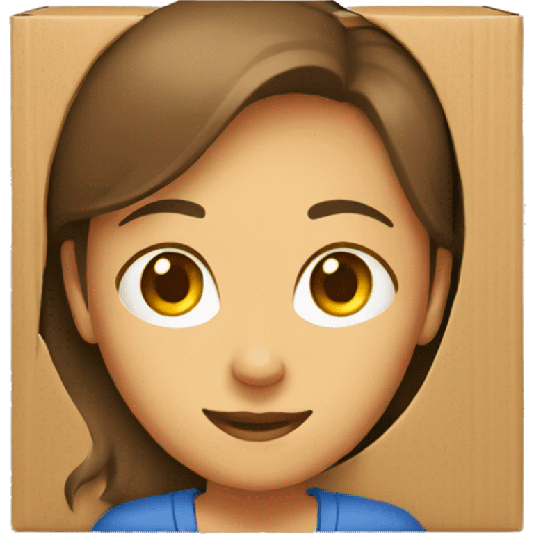 delivery woman cardboard box emoji