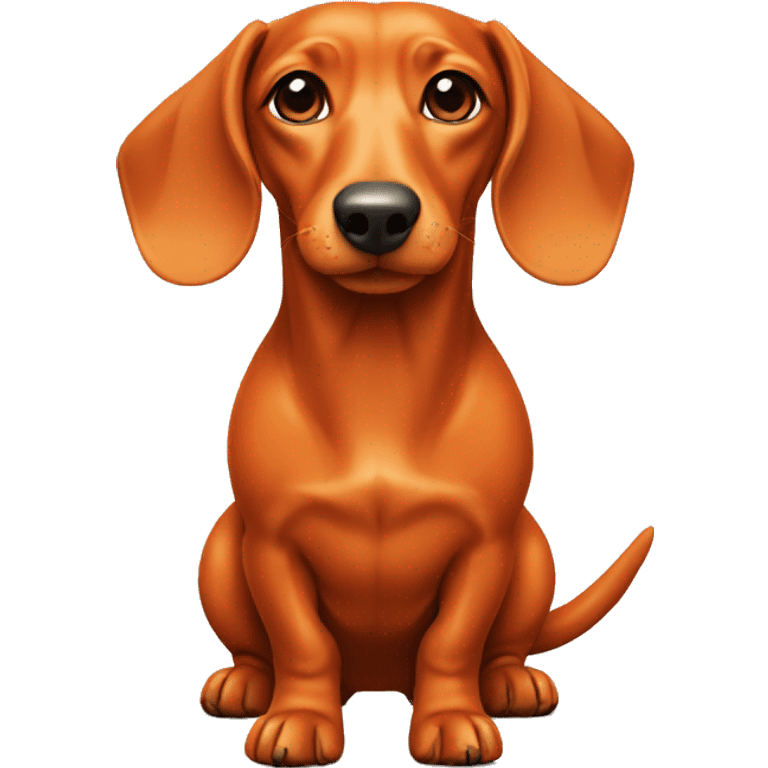 dachshund in a orange color emoji