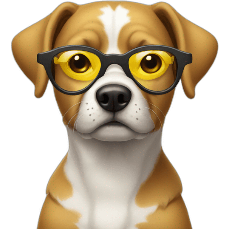 Dog with yellow glasses emoji