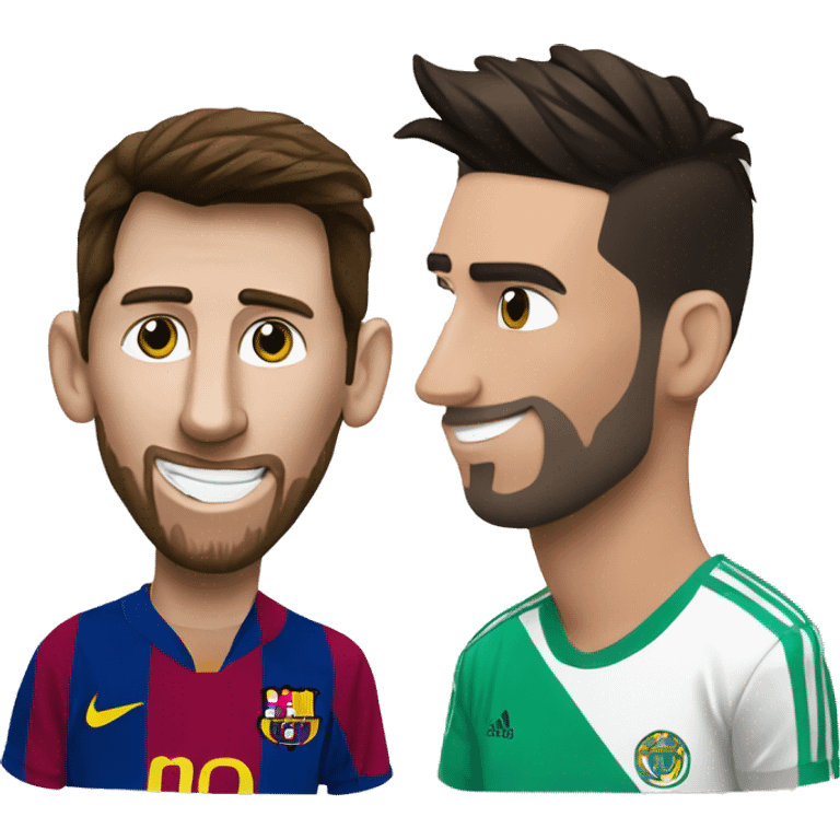 Messi beijando o Cristiano Ronaldo emoji