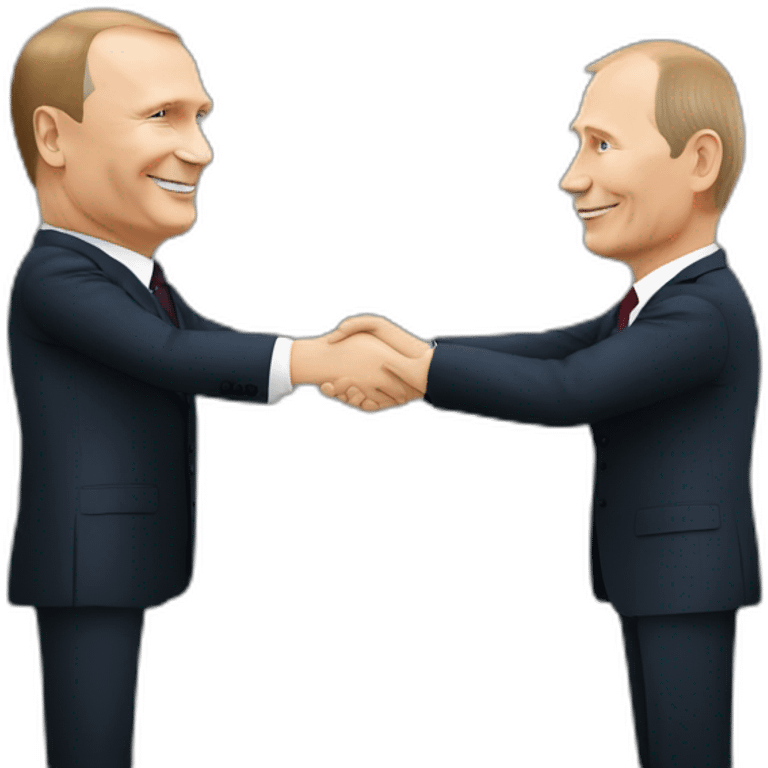 Klaus Iohannis shakes hands with Vladimir Putin emoji