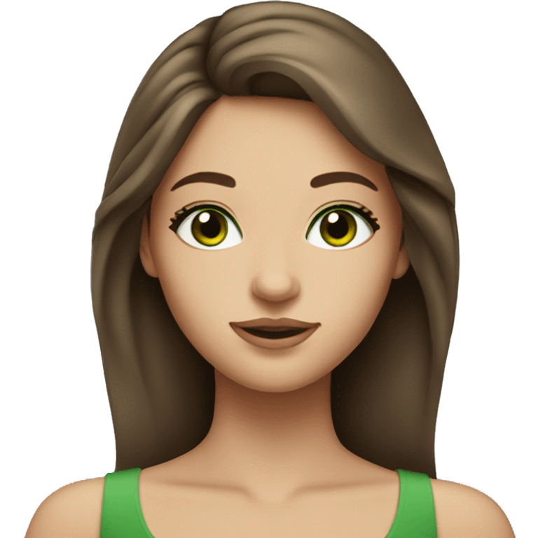 Girl with Brown hair green eyes with makeup emoji