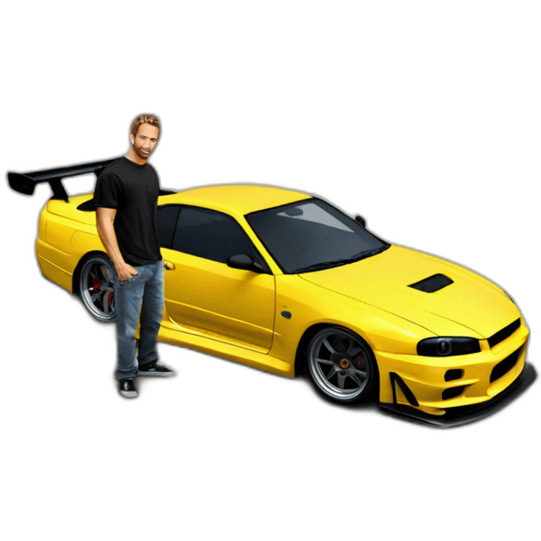 Paul Walker with GTR R34 emoji