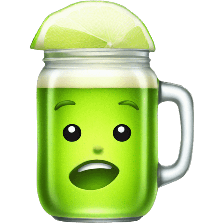 beer with a lime in jar emoji