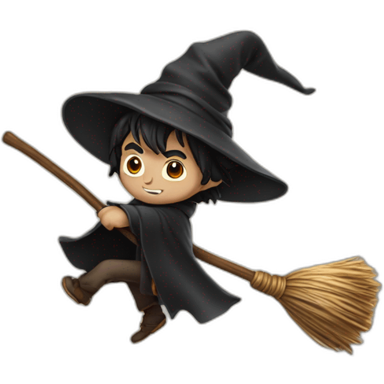 harry potter on broom emoji