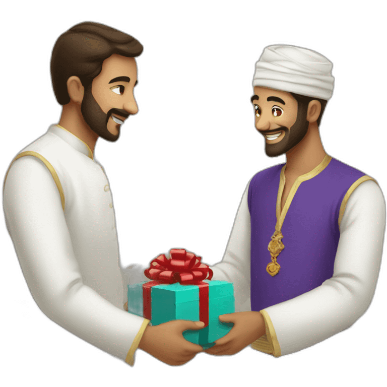 Hajji Firuz giving a gift emoji