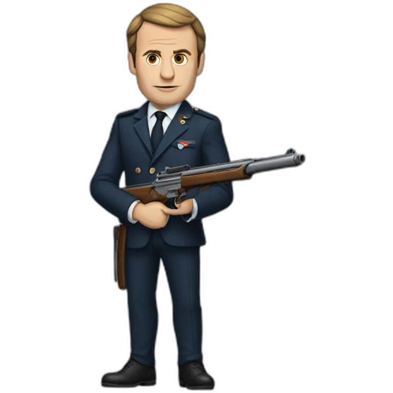 macron qui te pointe avec un gun emoji