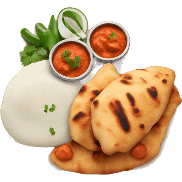 Chicken tikka masala and naan on a plate emoji