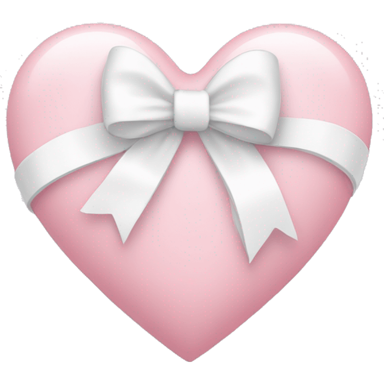 light pink heart with white bow emoji