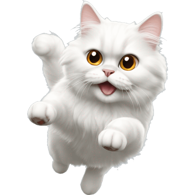 White persian cat jump emoji