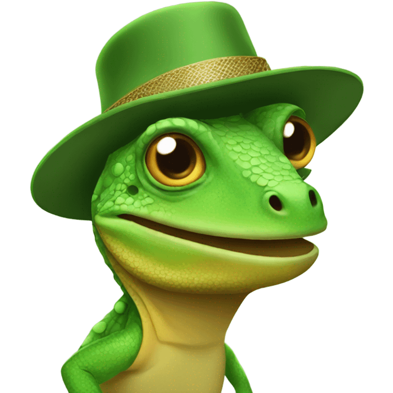 Lizard with a hat  emoji