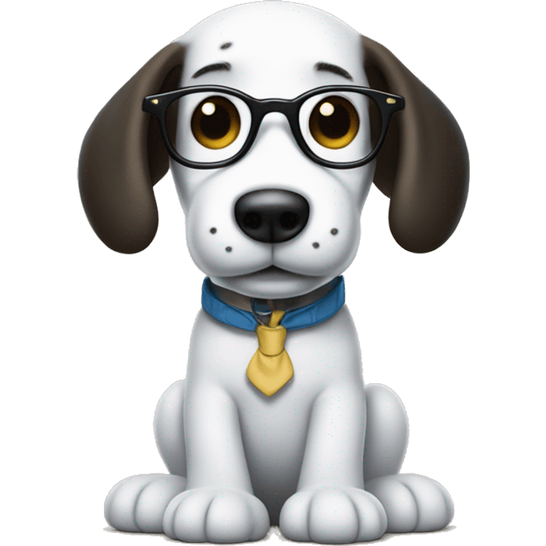 Snoopy the dog from Charlie Brown wearing glasses and a Joe Cool shirt emoji