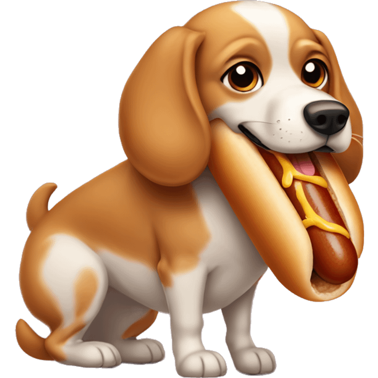 hot dog as a dog emoji