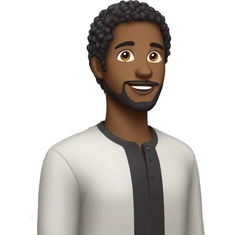 black muslim with a curly hair emoji