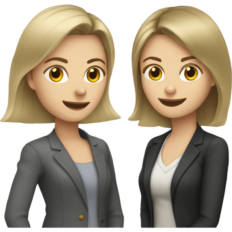 Three Caucasian female coworkers  emoji