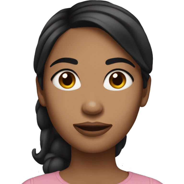 Woman with black hair and skin light  emoji