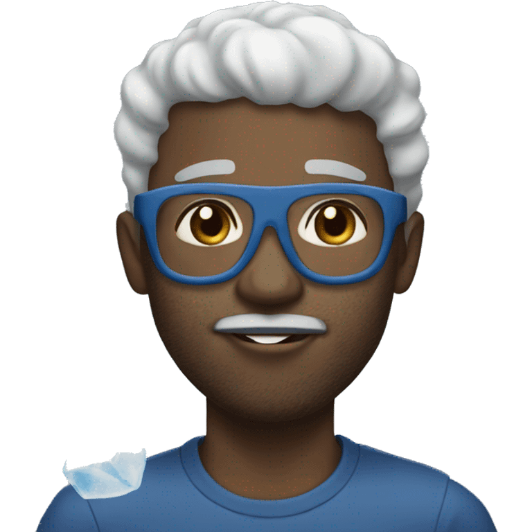 black man with icecycles on his face emoji