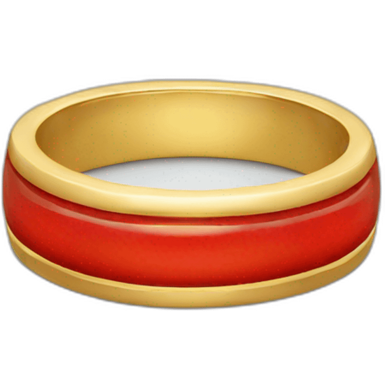 gold ring with red inscription emoji