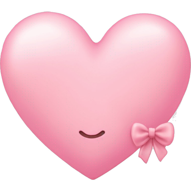 Make cute light pink heart with mini bow that’s cute emoji