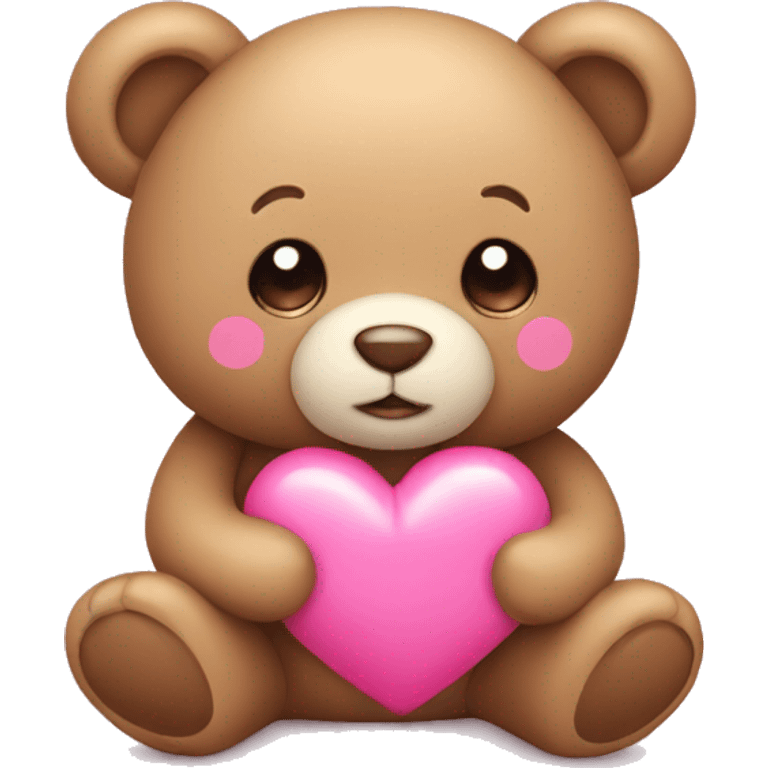 Teddy with pink forever heart emoji