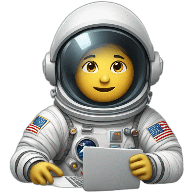 Astronaut with a computer emoji