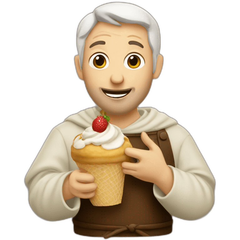 Francis of Assisi eating gelato emoji