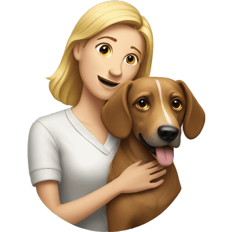 Dog and woman  emoji