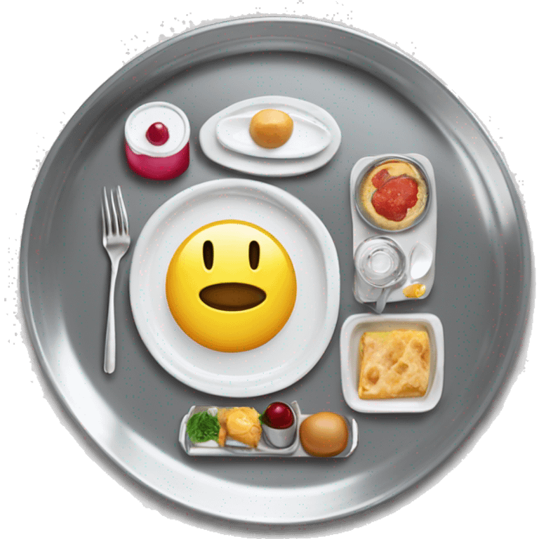 Realistic Hotel silver metallic covered room service food tray emoji