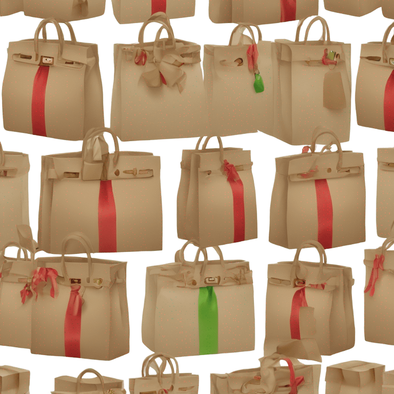 birkin bag in wrapping paper Christmas gift  emoji