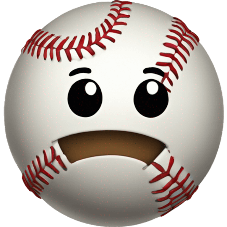 Baseball with smiley face emoji