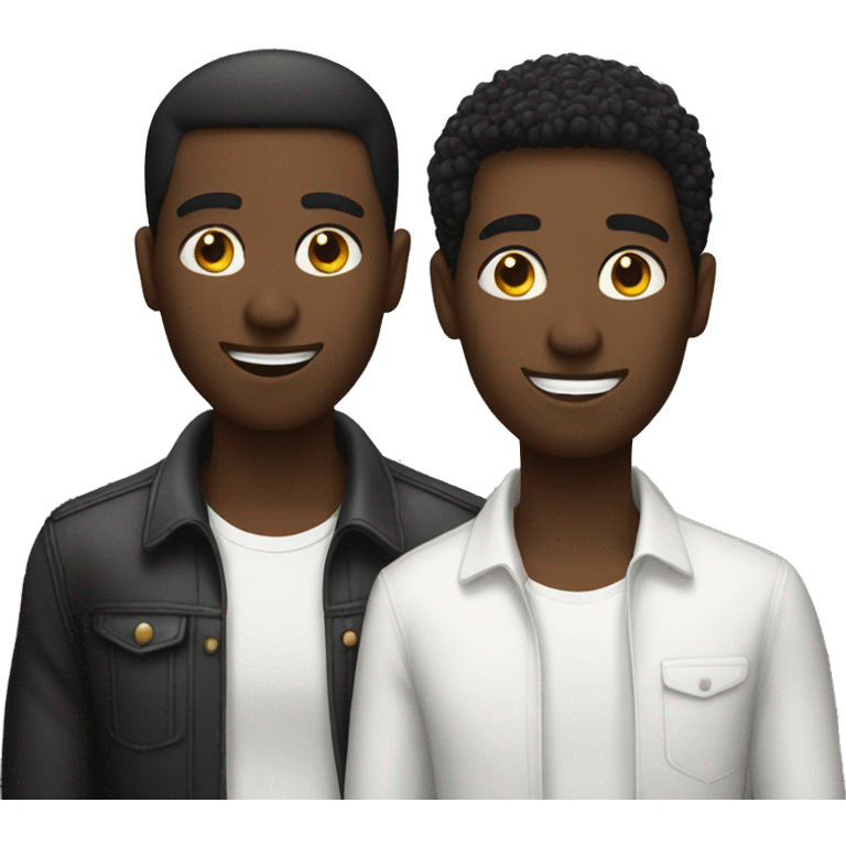 Black white gay couple emoji