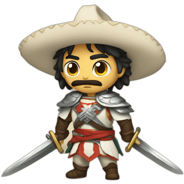 Anime mexican with swords emoji