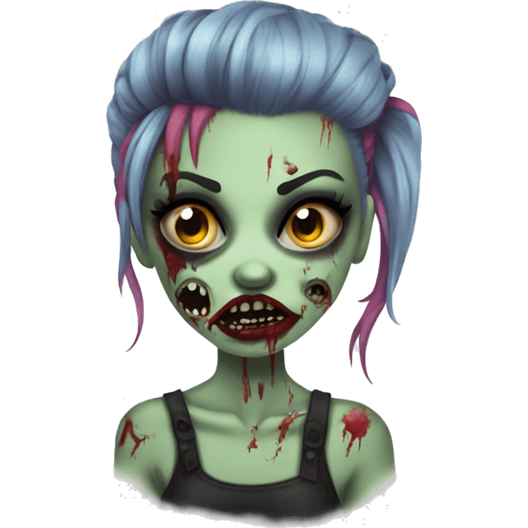 Punk pinup zombie girl emoji